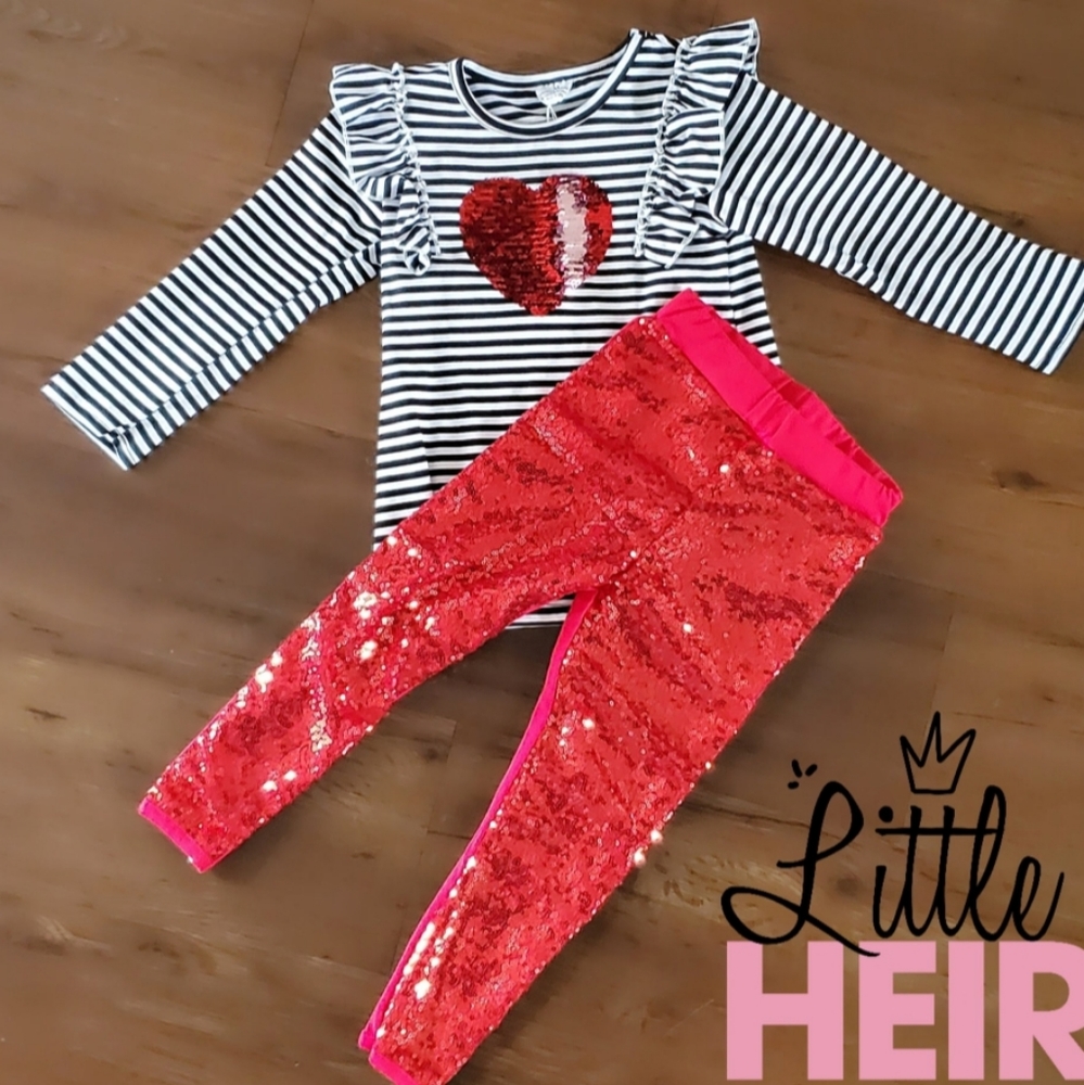 Hearts & stripes sequin set